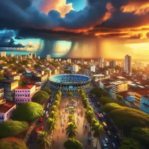 Hvordan er vejret i Salvador i uge 8?